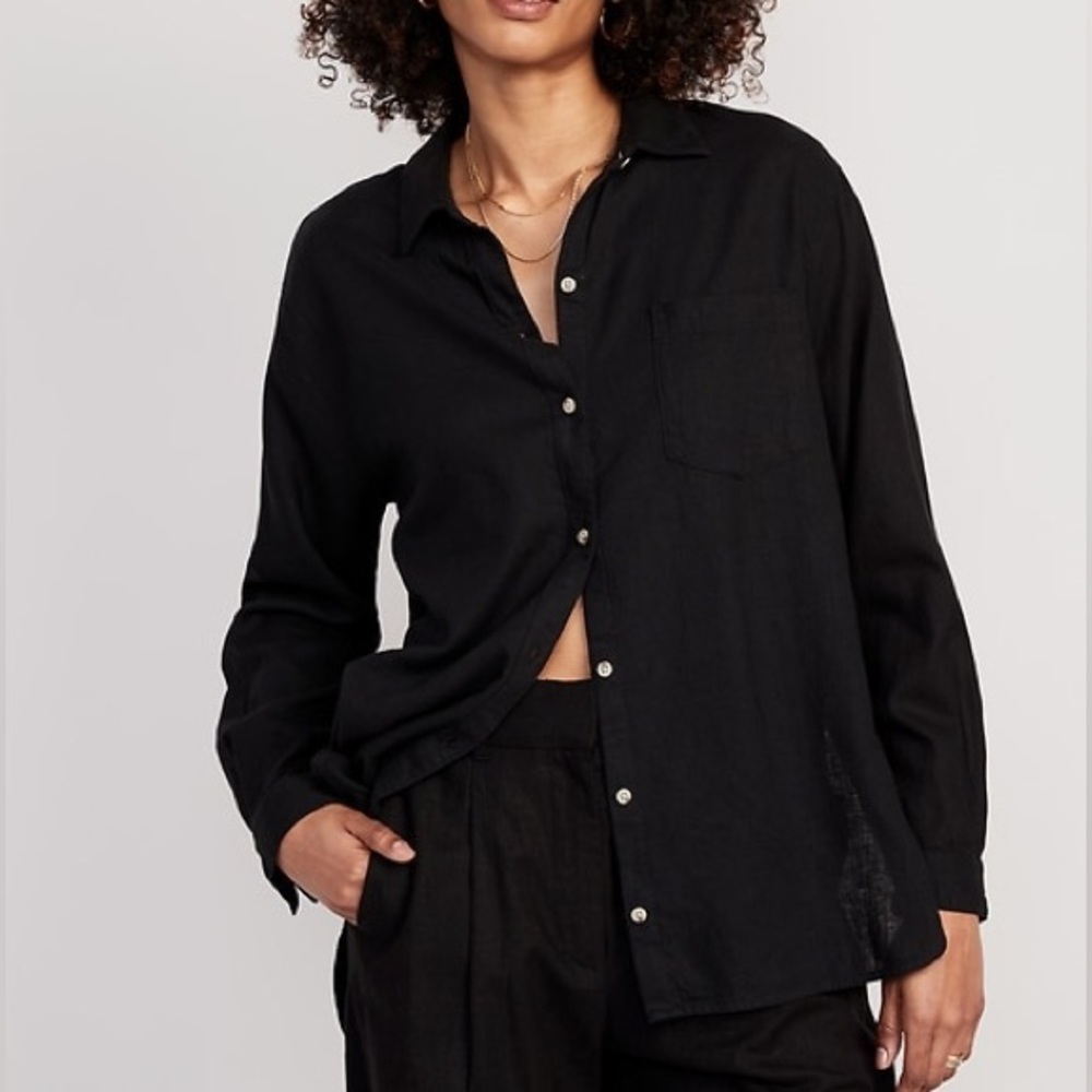 Old Navy Linen Button Up Shirt